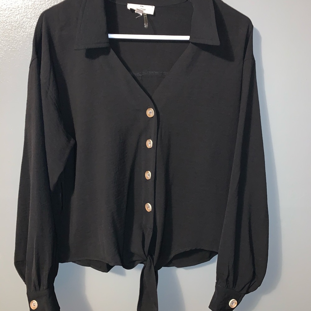 Entro Collared Button-Up Top